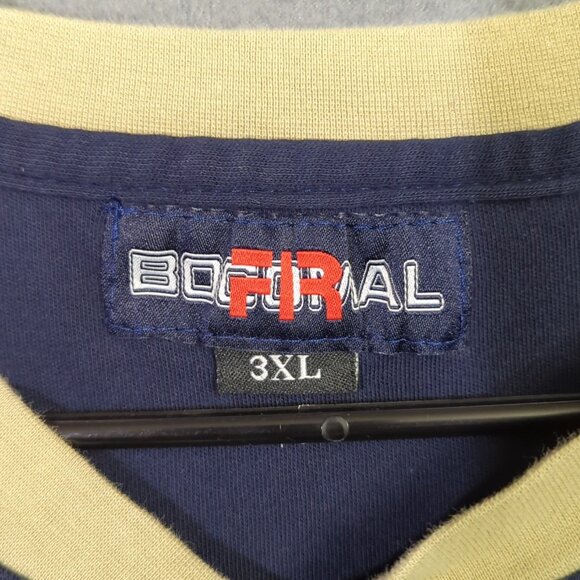 Bocomal FR T-Shirt Men's 3XL Blue Henley Long Sleeve 7oz. Flame Resistant Cotton - Picture 4 of 11